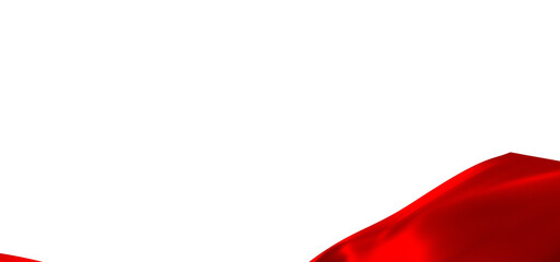 Poster - Smooth elegant red cloth isolated on white background