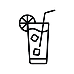 Poster - Refreshing summer drink icon with ice cubes and lemon slice vector illustration perfect for design projects