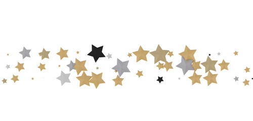 Poster - A Shower of Celestial Beauty: 3D Gold Stars Rain Illustration Bedazzles