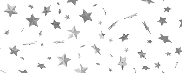 Poster - Seamless pattern with small silver stars on white background.