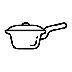 Poster - Stock pot with lid vector icon illustration for cooking and kitchen utensils design element isolated object