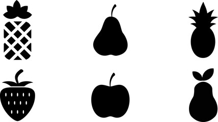 Poster - Modern Rounded Filled Fruits Icon Set