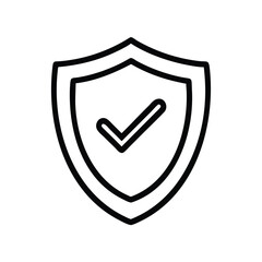 Poster - Shield with check mark icon vector illustration for security and protection symbol design concept