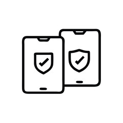 Poster - Mobile security antivirus protection phone secure safe cybersecurity device safety app privacy shield checkmark