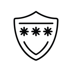 Poster - Password security shield icon for secure login and account protection with strong authentication method
