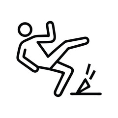 Poster - Slip trip and fall hazard warning sign icon pictogram symbol for accident prevention and safety measures design