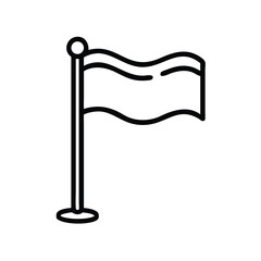 Poster - Waving flag vector icon illustration, simple outline style for graphic and web design elements design element