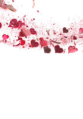 Poster - Falling love heart confetti 3d illustration