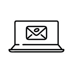 Fototapete - Email marketing campaign on laptop new message inbox notification newsletter concept design