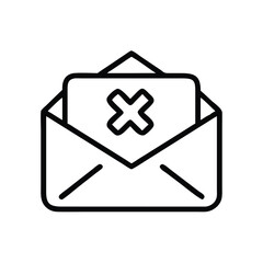 Poster - Rejected email message vector graphic for spam mail and blocked communication design use