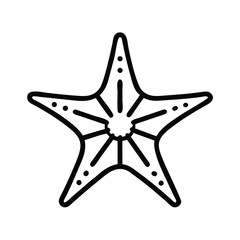 Poster - Starfish outline vector illustration sea ocean life marine animal aquatic icon design art