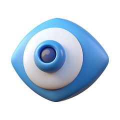 Fototapete - 3d rendered eye symbol with blue and white color scheme on a black background
