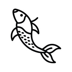 Poster - Isolated koi fish illustration vector, japanese carp drawing, fish outline design icon