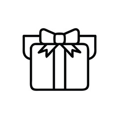 Poster - Downloadable gift box present with ribbon vector icon for birthday christmas holiday