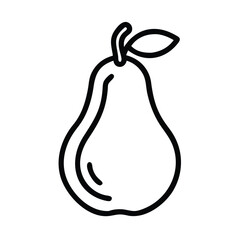Poster - Pear fruit vector illustration, organic fruit drawing, healthy pear outline design icon