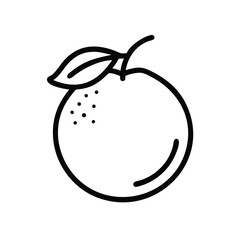 Poster - Illustration of a fresh orange fruit with leaf vector drawing healthy citrus icon