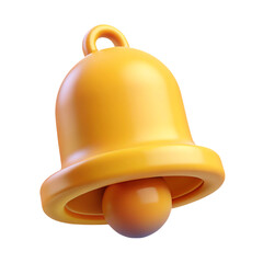 Poster - 3d rendered yellow bell icon with a glossy finish isolated on a black background