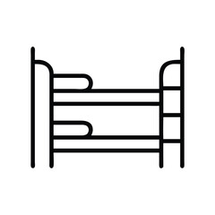 Poster - Bunk bed vector icon illustration for bedroom furniture design and space saving sleeping arrangement idea
