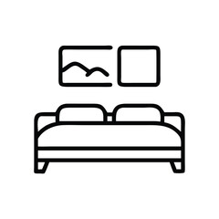 Poster - Sofa couch furniture interior design living room home decor with wall art modern minimalist style icon