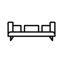 Poster - Sofa couch furniture icon vector illustration comfortable living room seating design modern home decor outline