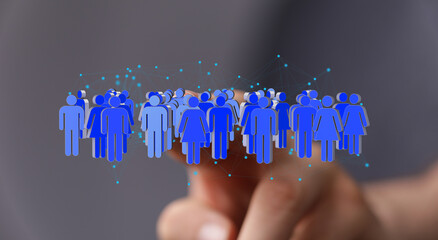 Leinwandbilder - Image depicting a network of people, symbolizing connection, community, and communication.