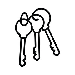 Poster - Three keys on a ring vector illustration for security access lock and key design concept outline drawing style