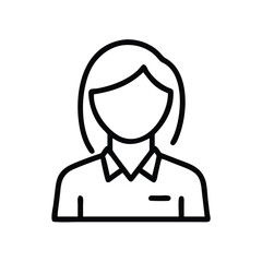 Poster - Business woman avatar icon vector illustration professional female employee outline design for website and app
