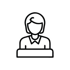 Poster - Woman avatar icon vector illustration of a professional female character for website and app design use
