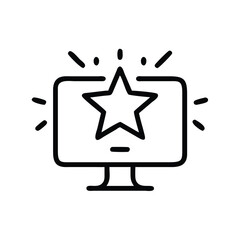 Fototapete - Star rating on computer screen icon for best online reviews and top website rankings symbol vector image
