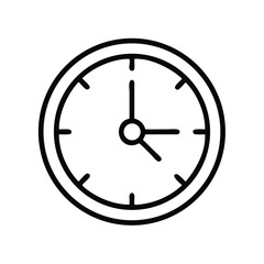 Poster - Clock time icon vector illustration showing hour minute and second hands for time management design  char