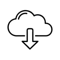 Fototapete - Download cloud icon vector illustration for data transfer and storage symbol graphic design element concept