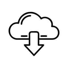 Poster - Outline illustration of a cloud with a downward arrow indicating a download from the cloud service