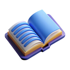 Poster - Stylized open book illustration with modern 3d rendered design on black background