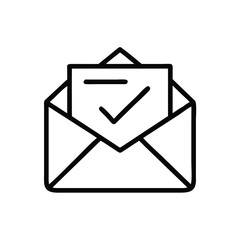 Poster - Envelope with check mark vector icon for email confirmation and message received design