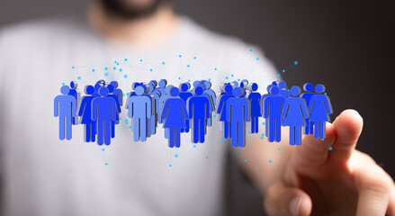 Leinwandbilder - Image depicting a network of people, illustrating connection and community.