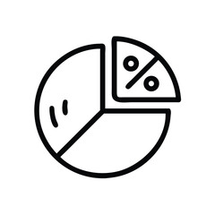 Poster - Pie chart icon for data analysis and business statistics representation in black and white outline style