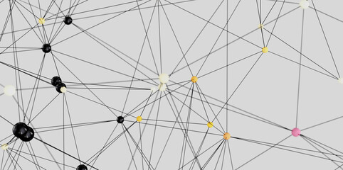 Poster - Stock photo of an abstract network with interconnected nodes. Ideal for technology, connection, and communication concepts.