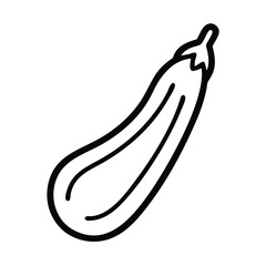 Poster - Outline eggplant vector drawing for food illustration and vegetable clip art design and culinary art projects