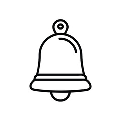 Poster - Bell outline vector graphic for notification alert alarm and holiday decoration design element icon symbol