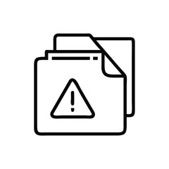 Fototapete - Warning file icon vector illustration for error alert and document access security and safety risk 100