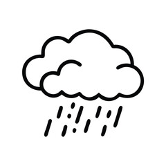Poster - Rain cloud vector icon, weather forecast symbol, rainy season illustration, simple line art, outline 100