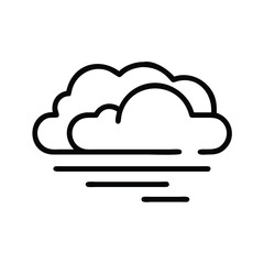 Poster - Cloudy weather icon vector illustration of clouds with mist for forecast design and weather apps design