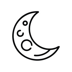 Poster - Crescent moon vector icon astrology astronomy night sky celestial phase outline simple graphic design element