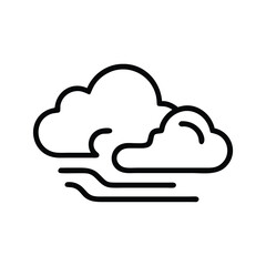 Poster - Weather forecast icon showing cloudy and windy conditions for design and illustration purposes today
