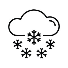 Poster - Snow cloud icon winter weather forecast snowfall snowflake vector illustration graphic element design