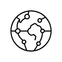 Poster - Global network communication world connection technology internet worldwide business concept icon vector