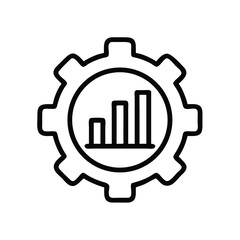 Poster - Gear chart icon for business performance analysis and process optimization and data visualization