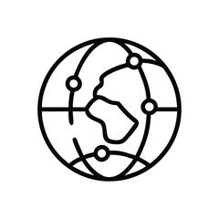 Poster - Global network connection icon for internet communication and worldwide connectivity concept design vector