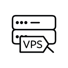 Fototapete - Vps server hosting virtual private server cloud computing technology solutions and infrastructure icon