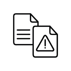 Fototapete - Warning document file error icon vector illustration for data security and system alert message notice